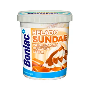HELADO SUNDAE VAINILLA CON DULCE DE LECHE 850 ML BONLAC