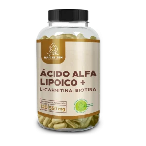 Ácido Alfa Lipoico+ L-Carnitina y Biotina Super Premium Raíces Zen 120 Cápsulas